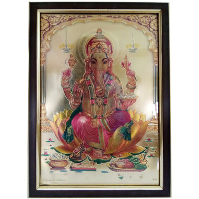 "Lord Ganesh Gold plated Photo Frame-002 - Click here to View more details about this Product